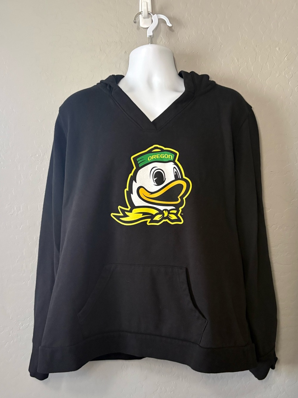 Fanatics Black Hoodie with Yellow & Green Oregon Duck Emblem